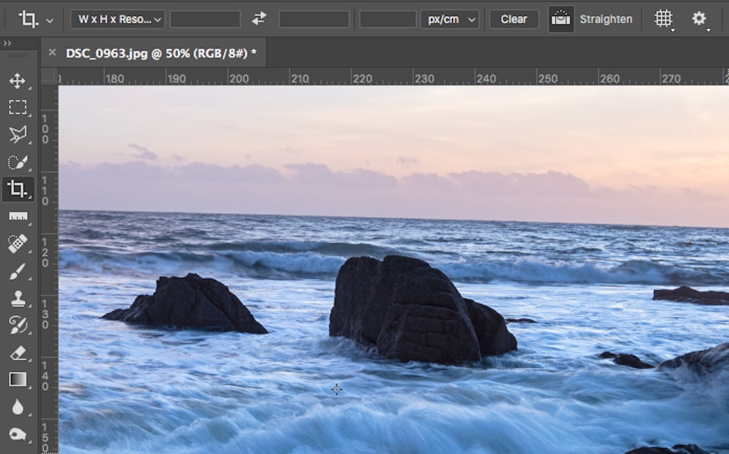 Beskjæring med Crop Tool i Photoshop